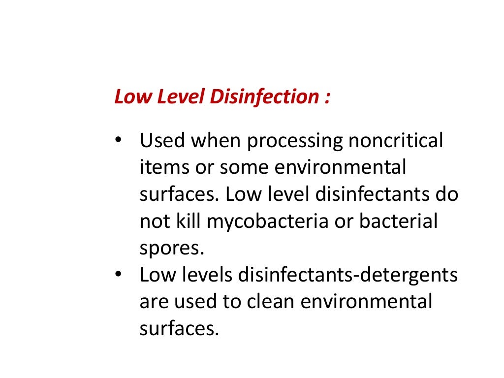 Types of disinfectants