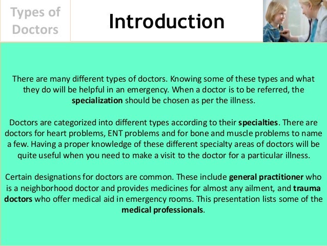 types of doctors types of doctors