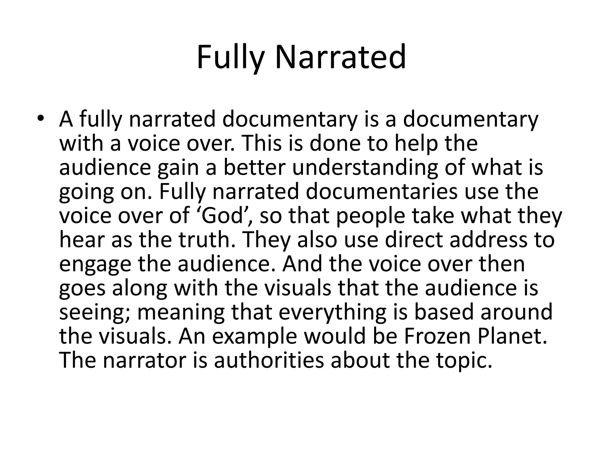 Types of Documentaries | PPT