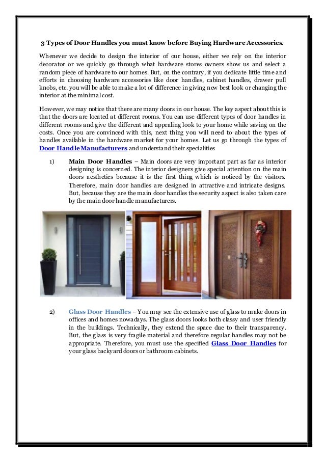 3 Types Of Door Handles You Must Know Before Buying Hardware Accessor