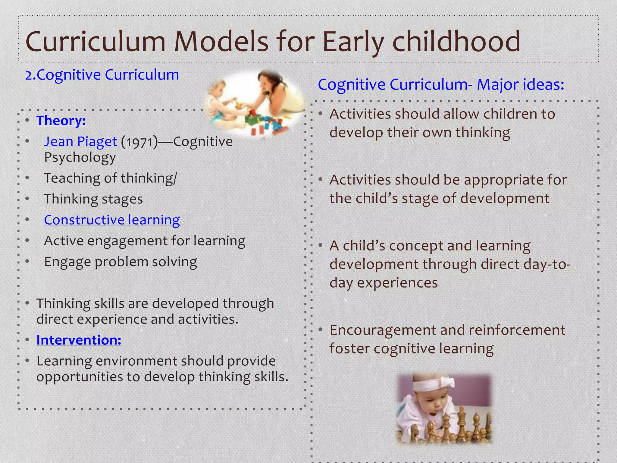 Types of Early Childhood Curricula by Arianny Calcagno, M.Ed. | PPTX