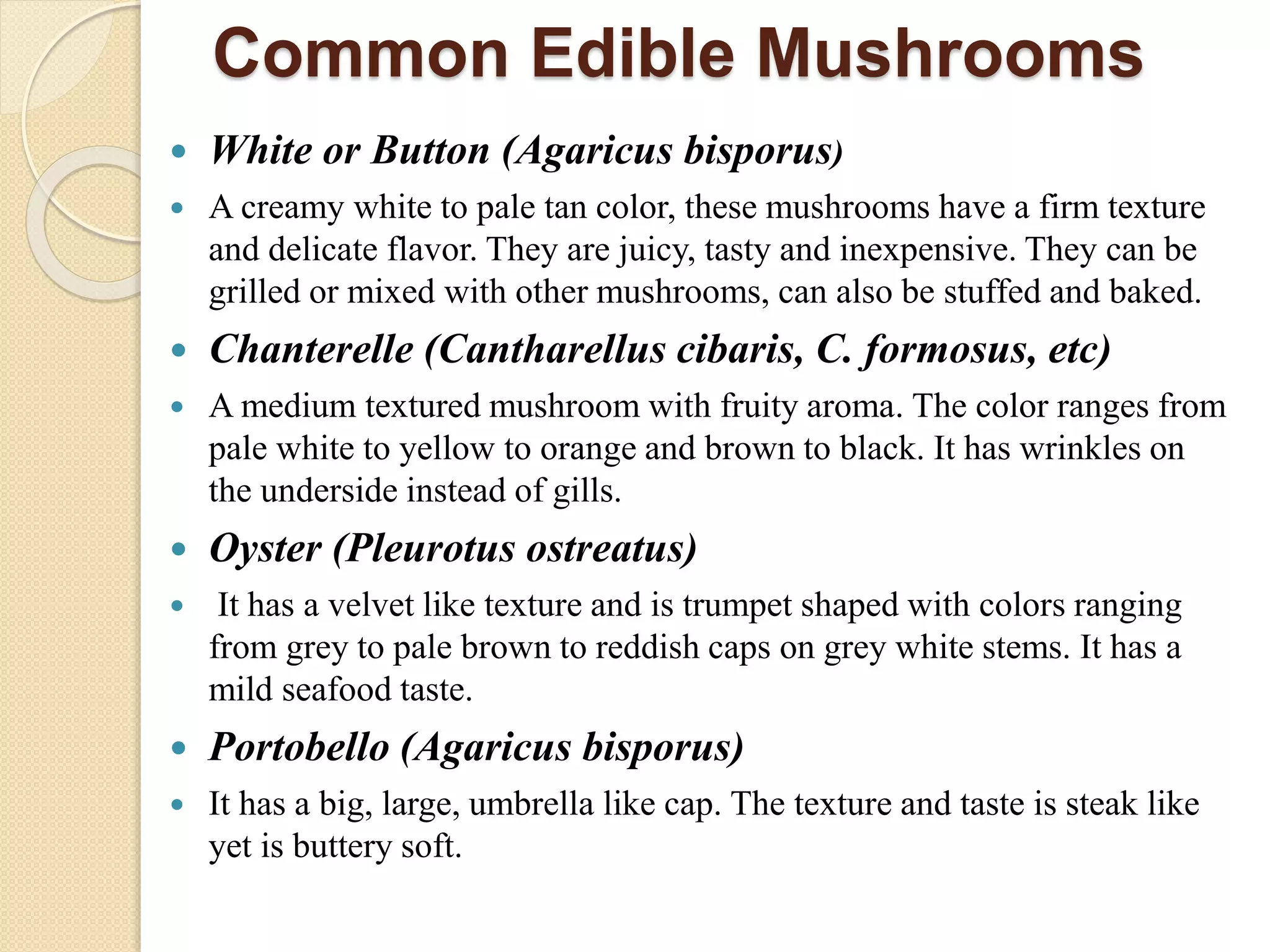 Types of edible mushroom in india | PPT