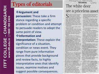 ITFT_Media_Types of editorials, planning and writing the editorial | PDF
