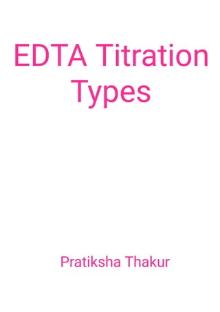 Types of EDTA Titration 