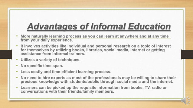 Types of education formal, informal and non formal | PPTX