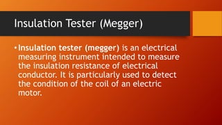 Isnulation Measuring Instruments TYPES OF ELECTRICAL MEASURING INSTRUMENTS.pptx