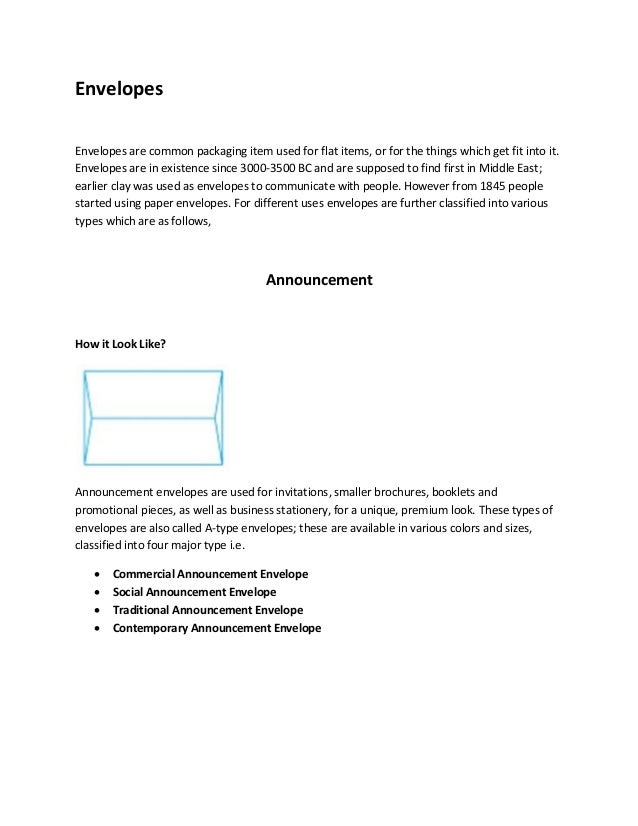 types of envelopes types of envelopes
