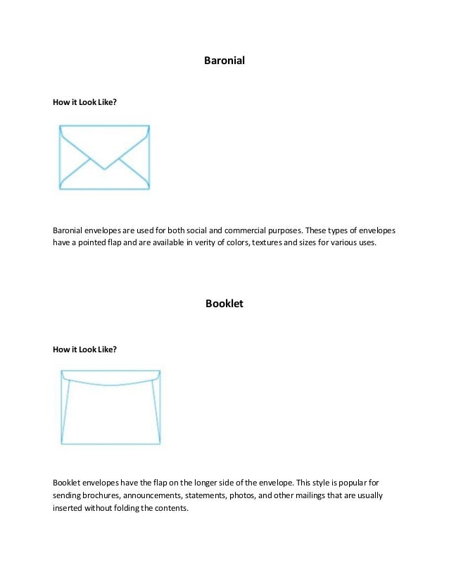 types of envelopes types of envelopes