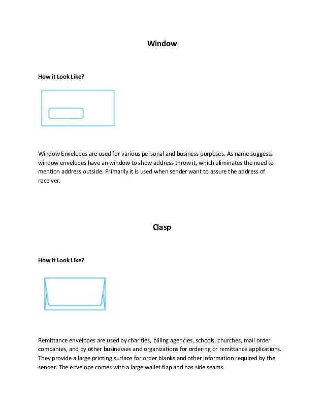 types of envelopes types of envelopes