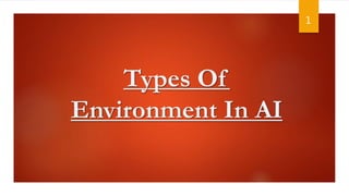 Types Of
Environment In AI
1
 