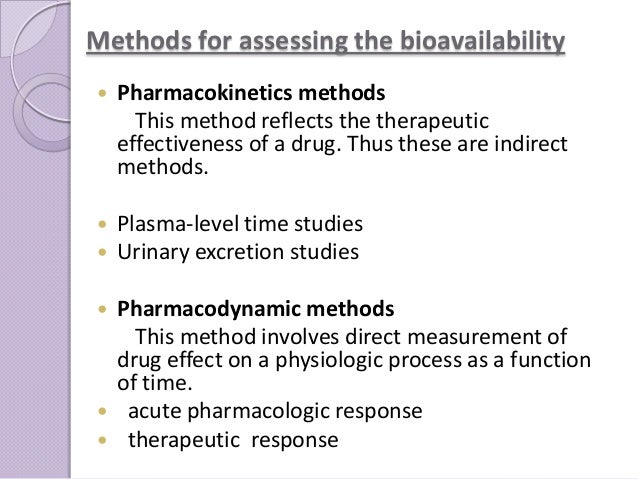 Types of equivalent and measurement of bioavailability