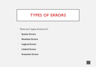 Programming in C - Types of Errorss.pptx