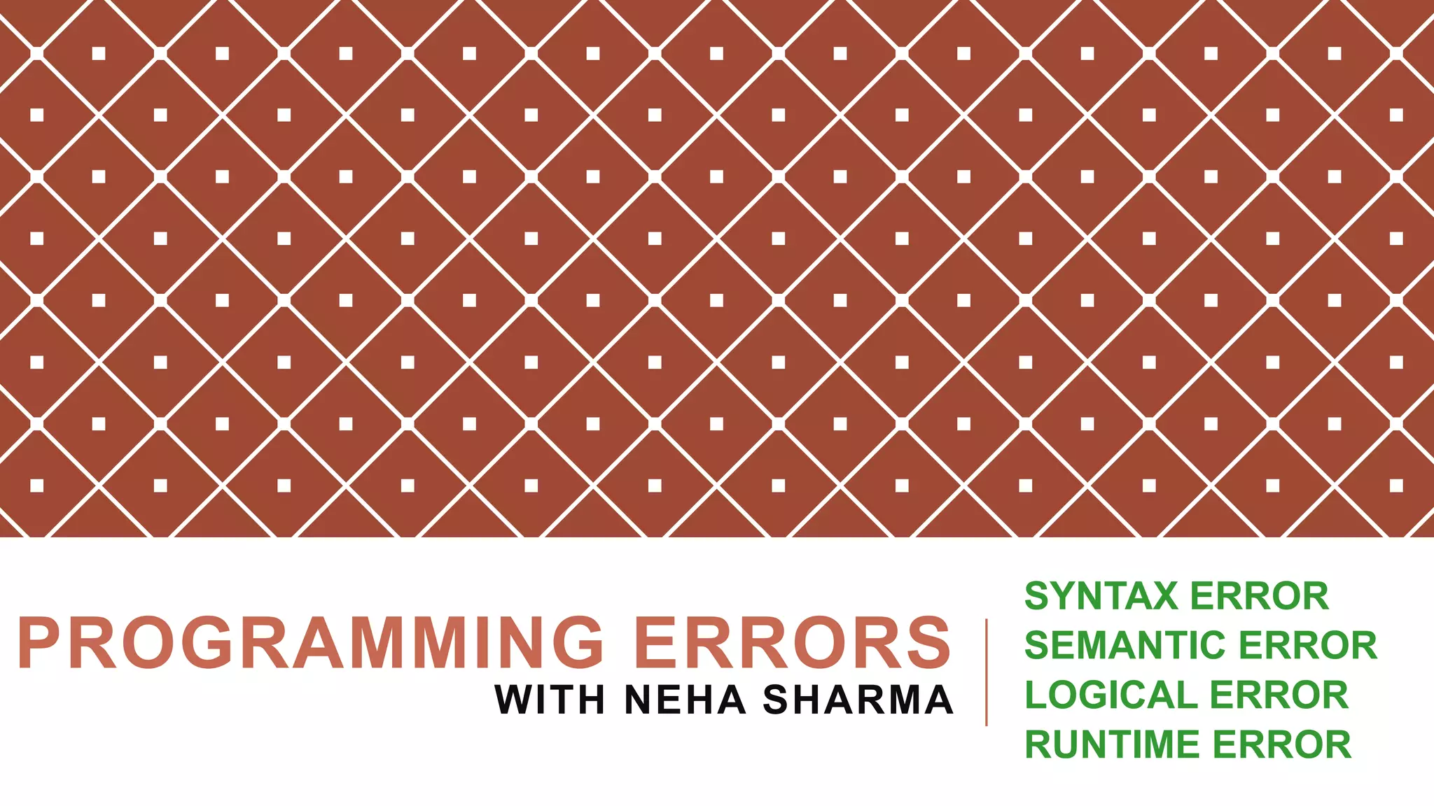 Types of Programming Errors | PPT