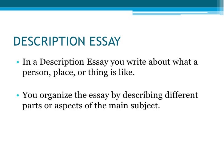 Description person place essay