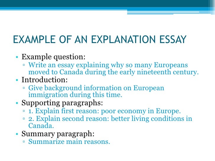 explanation for essay