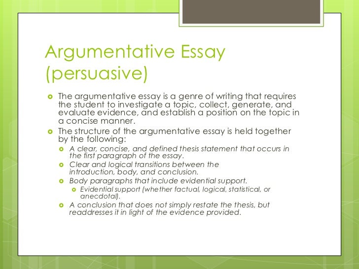 Argumentative essay generator