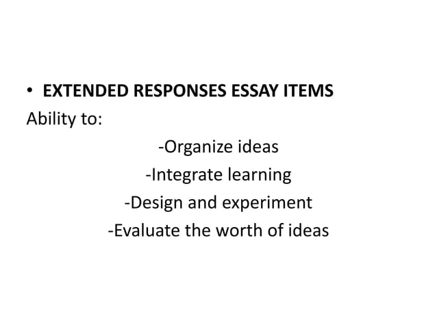 types of essay that measure complex learning outcomes