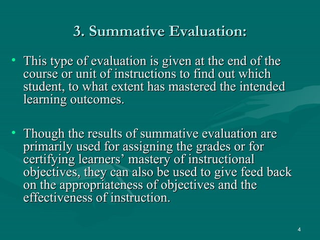 Types Of Evaluation