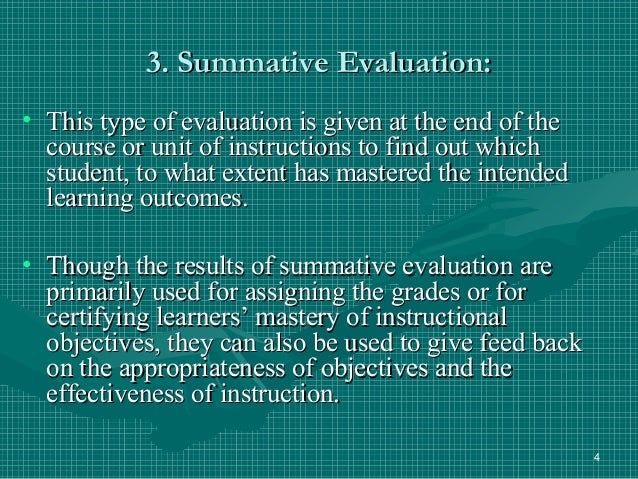 Types Of Evaluation
