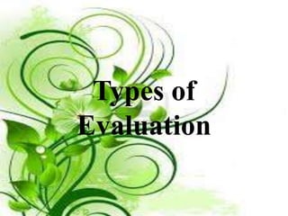 Types of 
Evaluation 
 