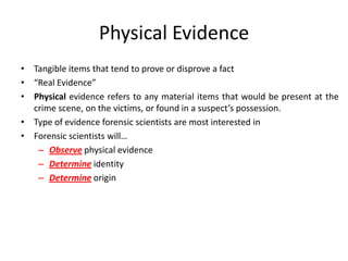 Types of evidence and observations presentation | PPTX