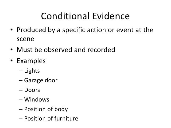 Types of evidence and observations presentation