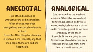 Types of evidences and some simple tasks | PDF