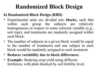 Variable Block Randomization Types of Experimental Design in research methodology | PPT
