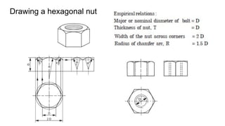 Drawing a hexagonal nut
 