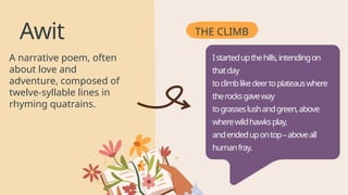 Types of Filipino Poetry (Awit, Korido, Haiku)) | PPTX