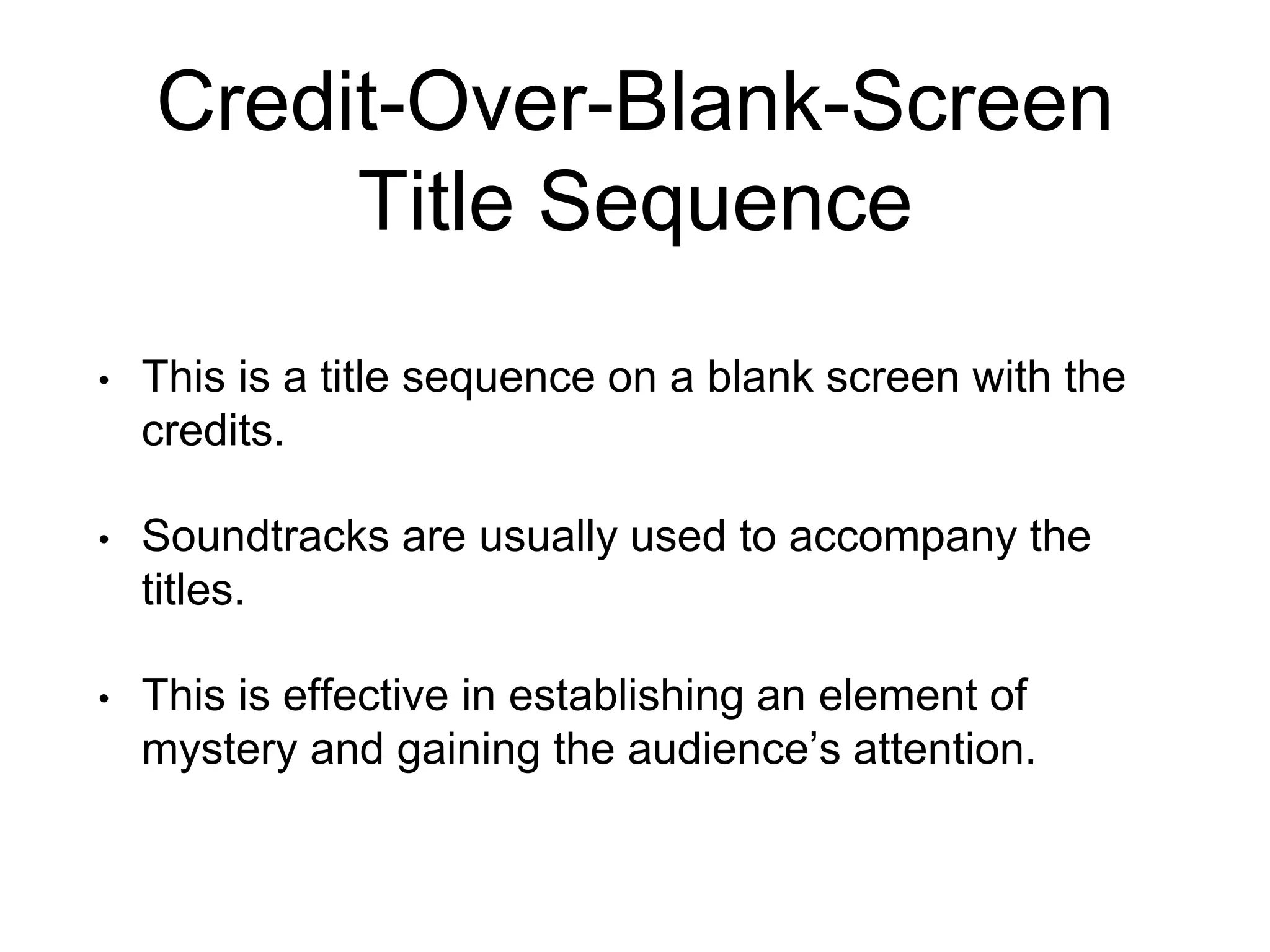 Types Of Film Openings PPT Types of film openings ppt