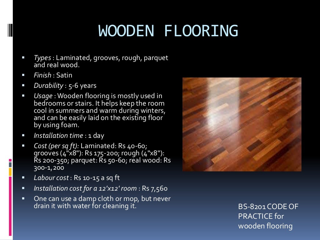 Types of floor finishes