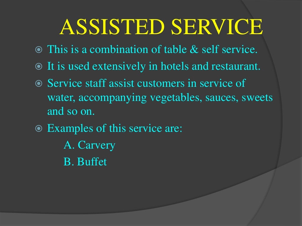 Types of food & beverage service