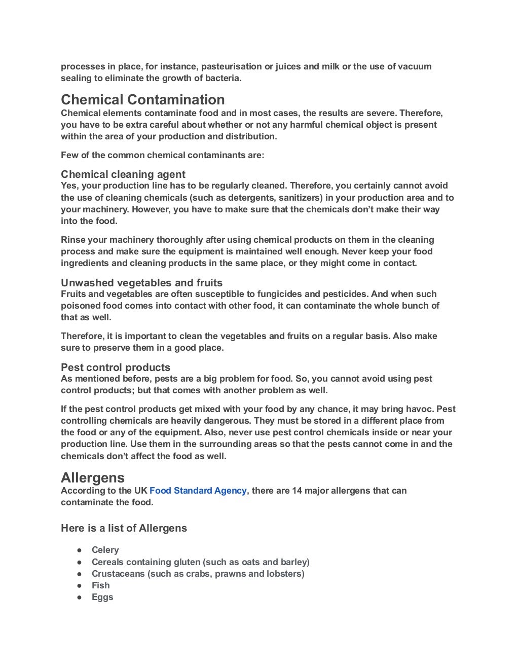 Types Of Food Contamination Learn How Food Contamination Occurs
