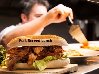 Full, Served Lunch
http://www.shedbelfast.com/wp-content/uploads/2013/02/Shed-15Feb-9532-Edit-Smaller.jpg
 