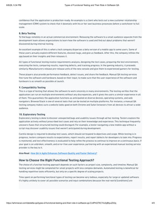 Types of Functional Testing and Their Role in Software QA | PDF