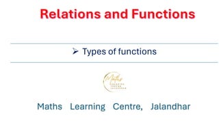 types of functions (relations and functions)