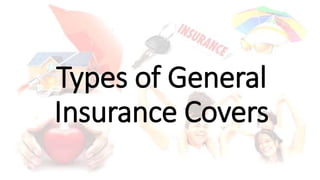 Types of General
Insurance Covers
 