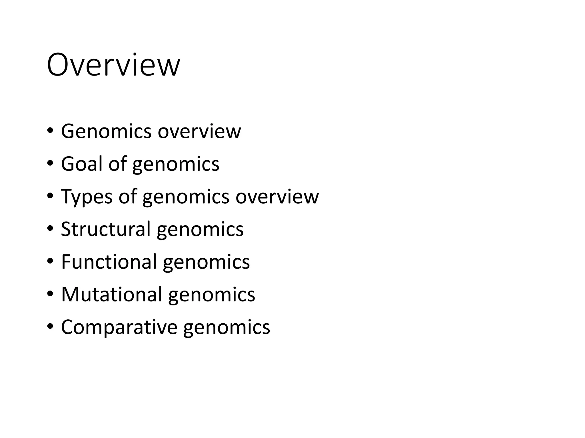 Types of genomics ppt | PPTX