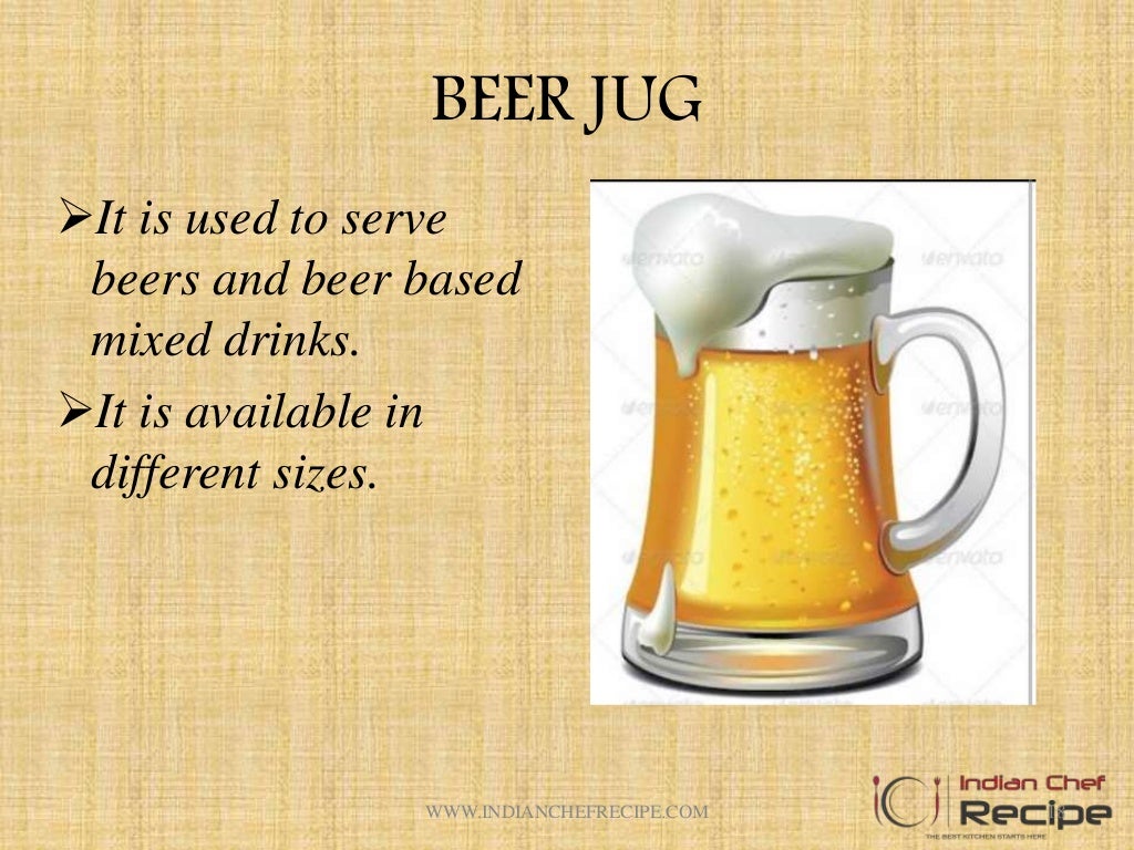 TYPES OF GLASSWARE USED IN RESTAURANT