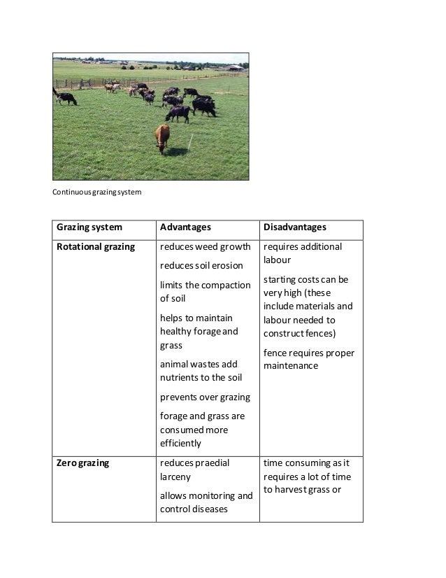 Types of grazing systems