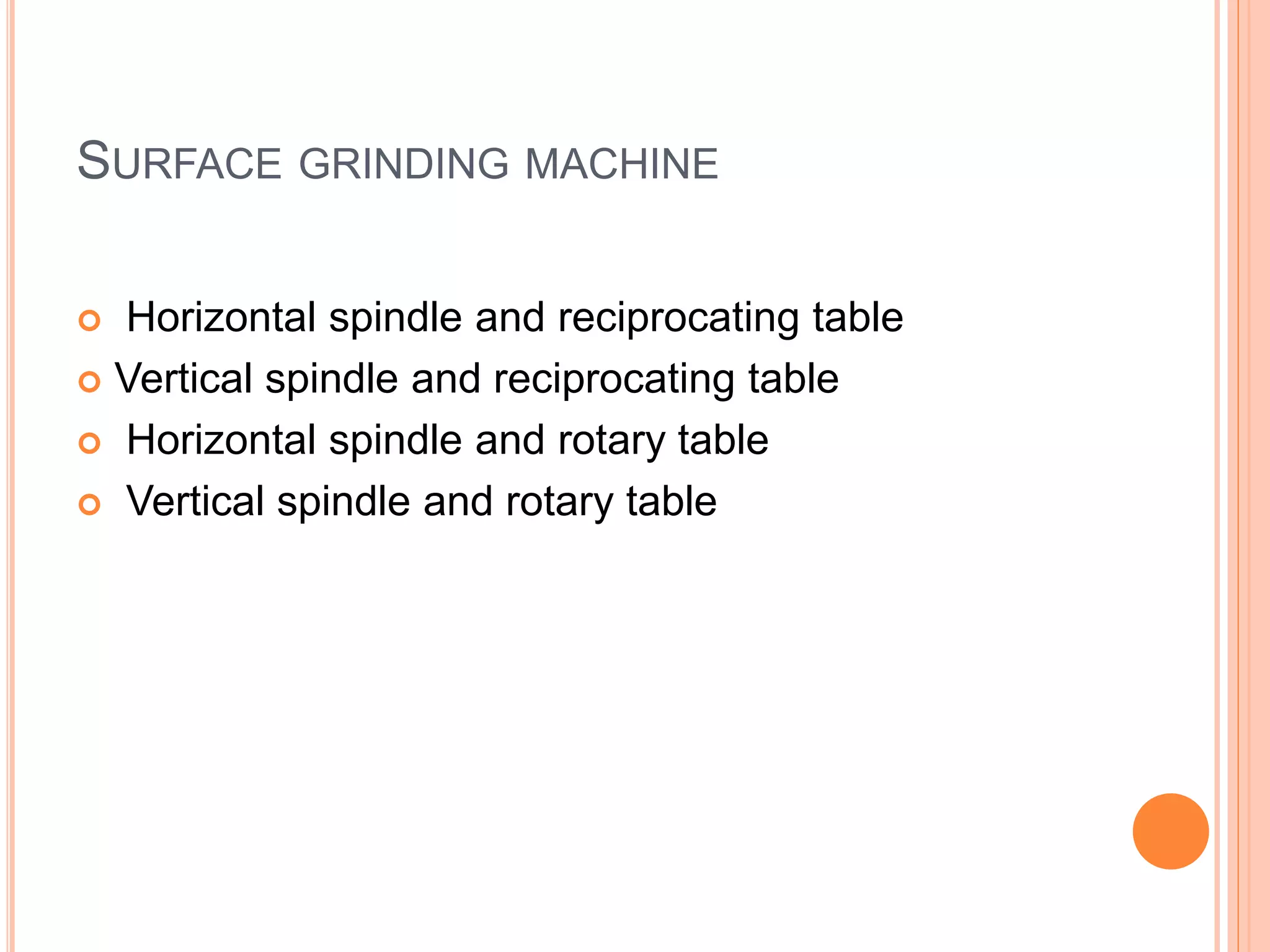 Types of grinding machines PPT