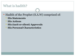 Hadith and the Types of Hadith-e- Rasool SAW.pptx