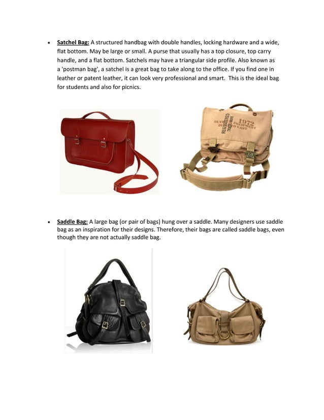 List of all the types of Leather Bags..!! PDF