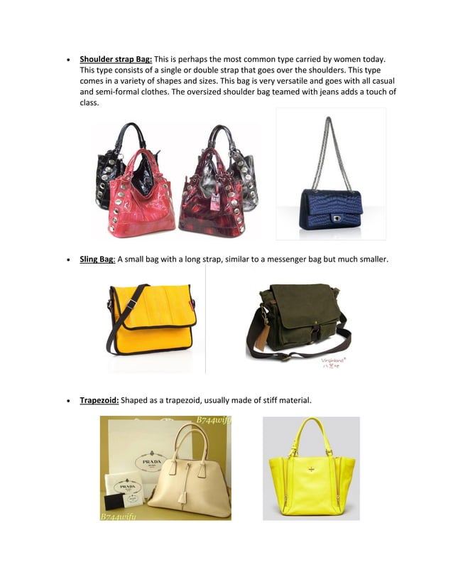 List of all the types of Leather Bags..!! PDF