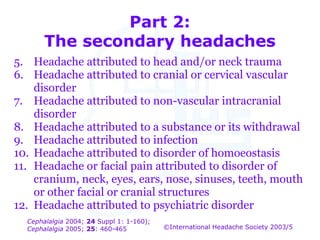 International classification of headache disorders | PPT