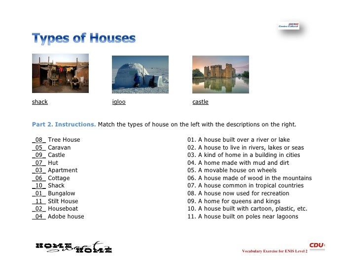 Types of homes answers