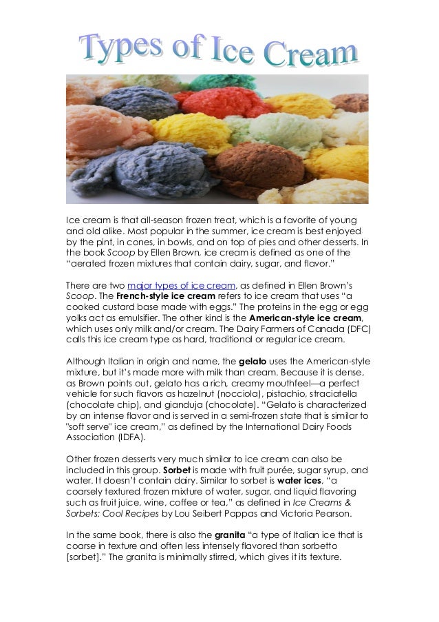 Types of ice cream