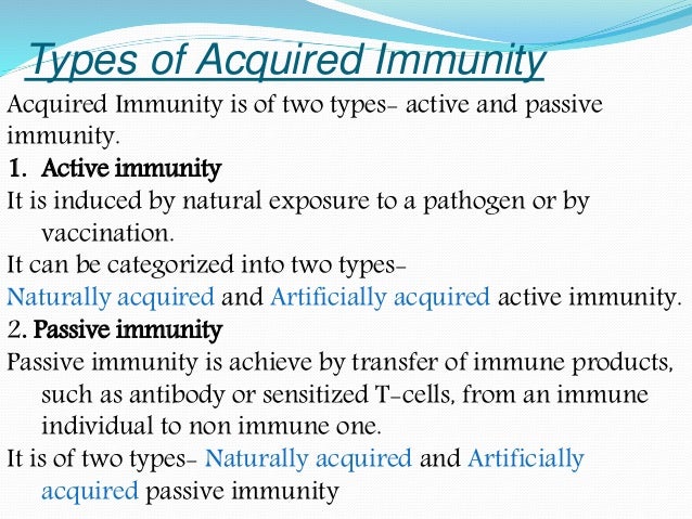 Types of immunity