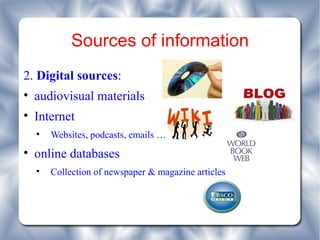 Types of information sources | PPT